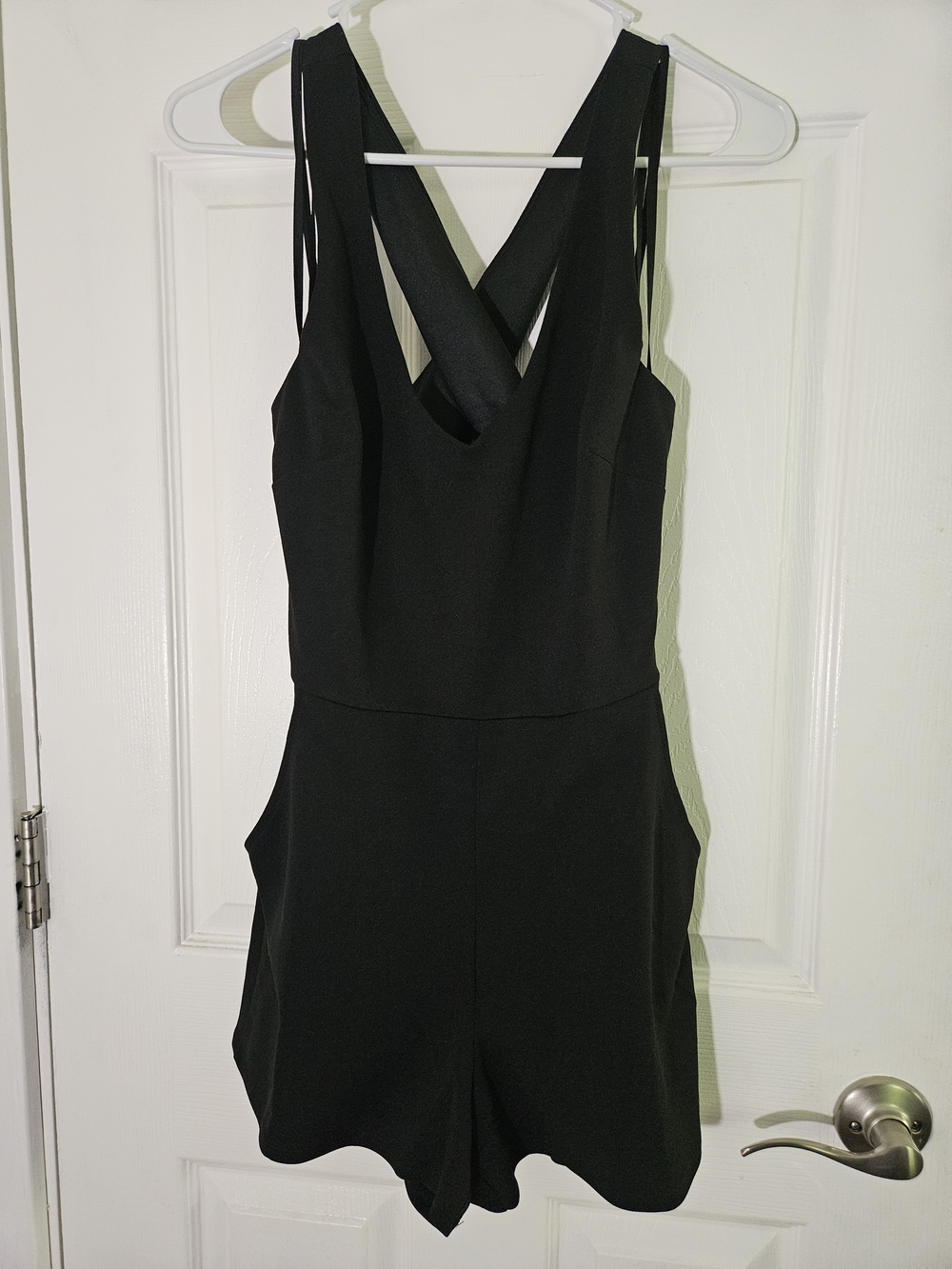 NWT Black Women's Cross-Back Romper Dress